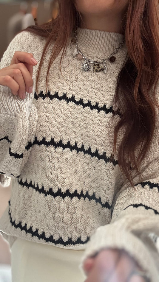 Pull en maille rayé
