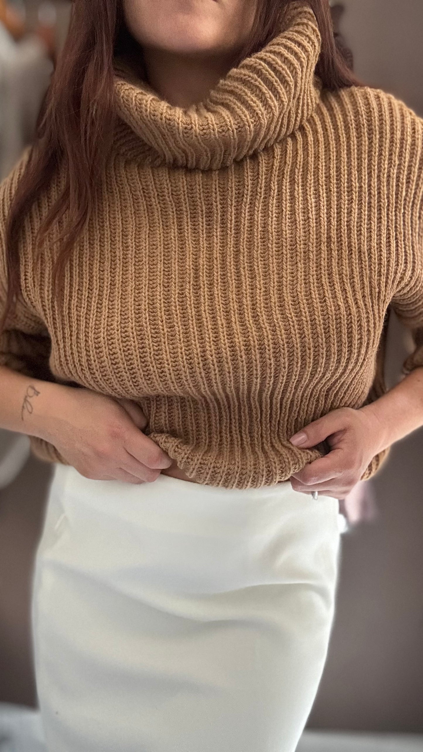Pull Col Roulé Camel