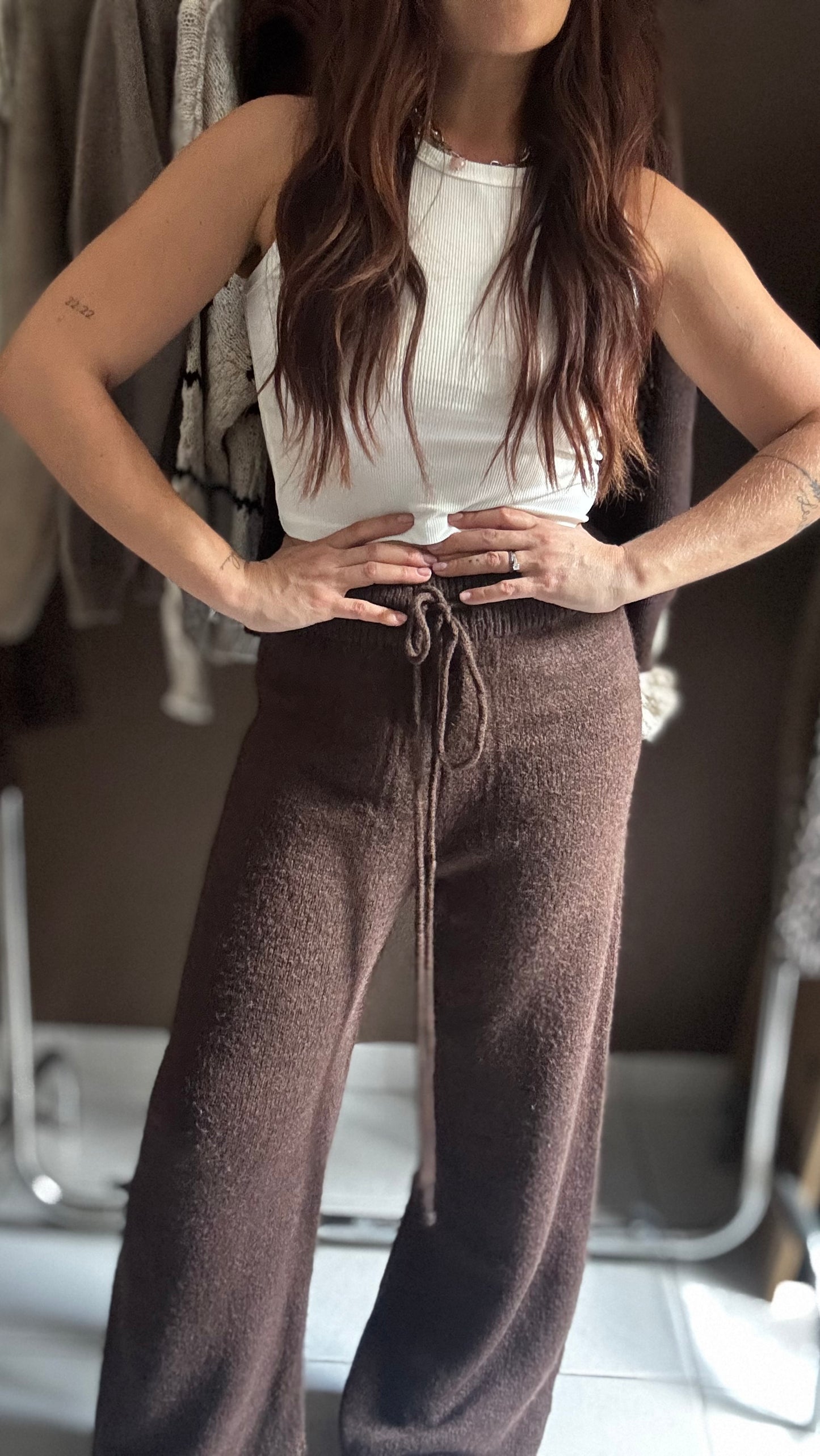 Pantalon en maille Comfy - Chocolat