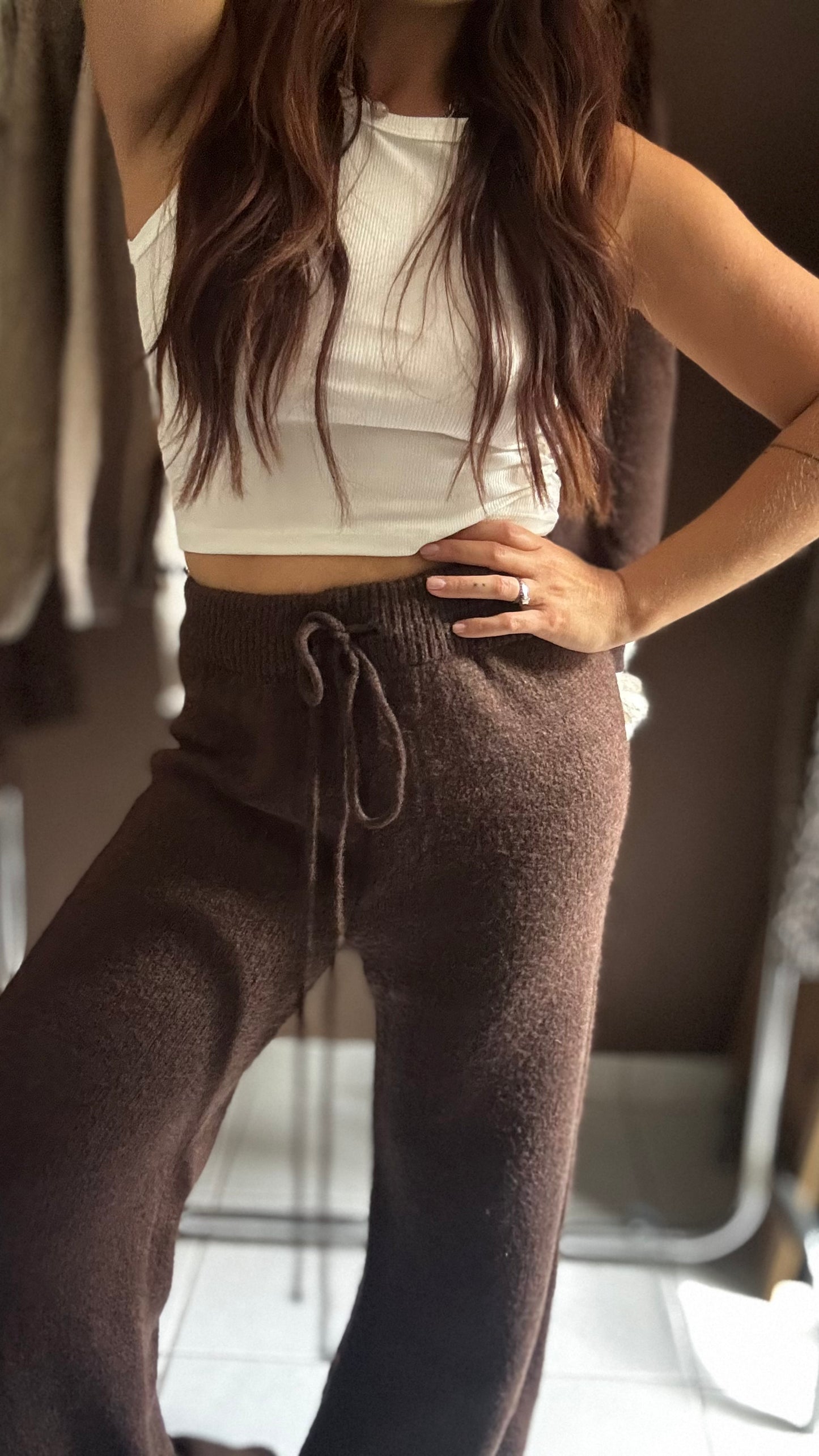 Pantalon en maille Comfy - Chocolat