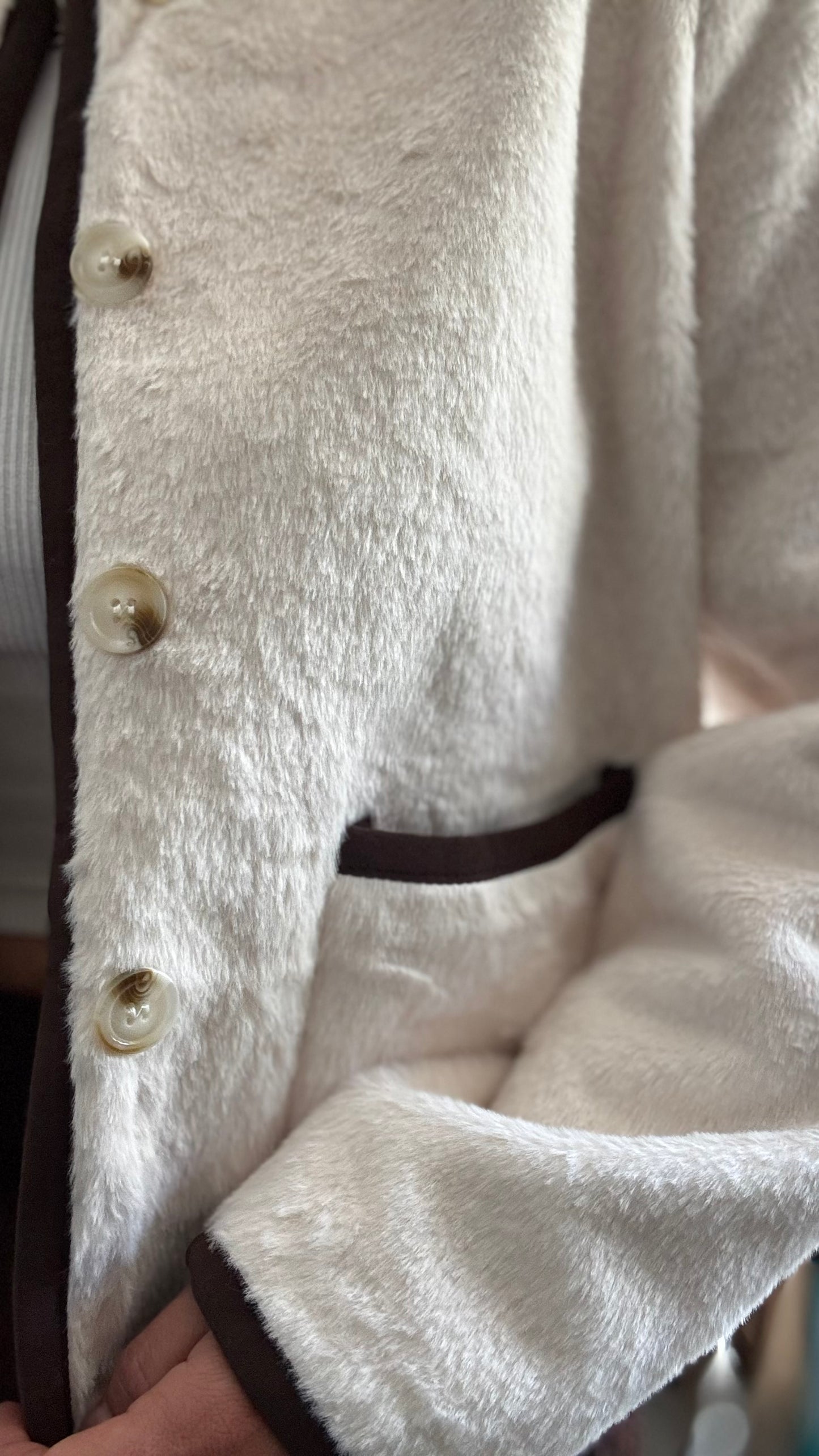 Veste effet moumoute - Blanc