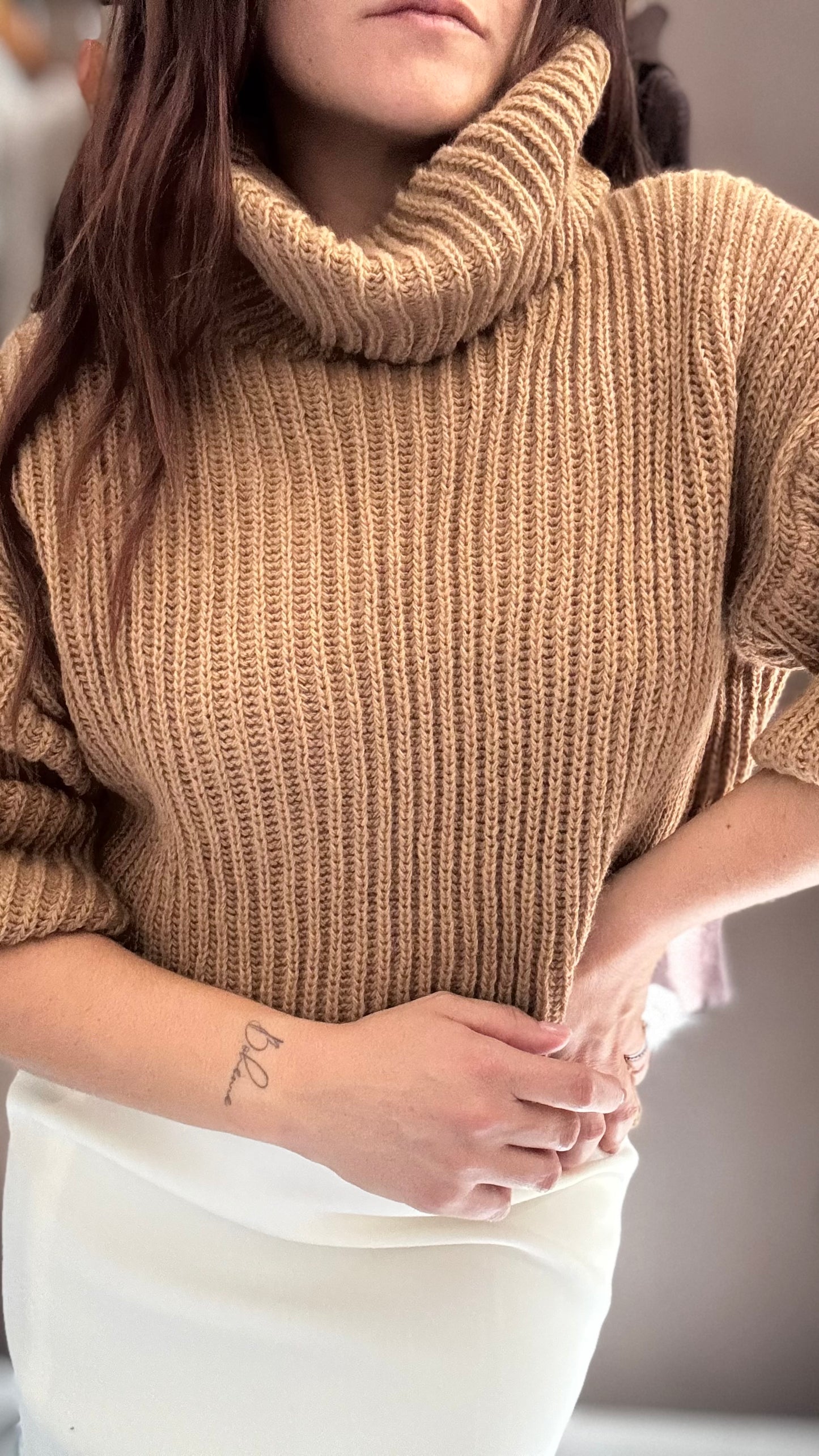 Pull Col Roulé Camel
