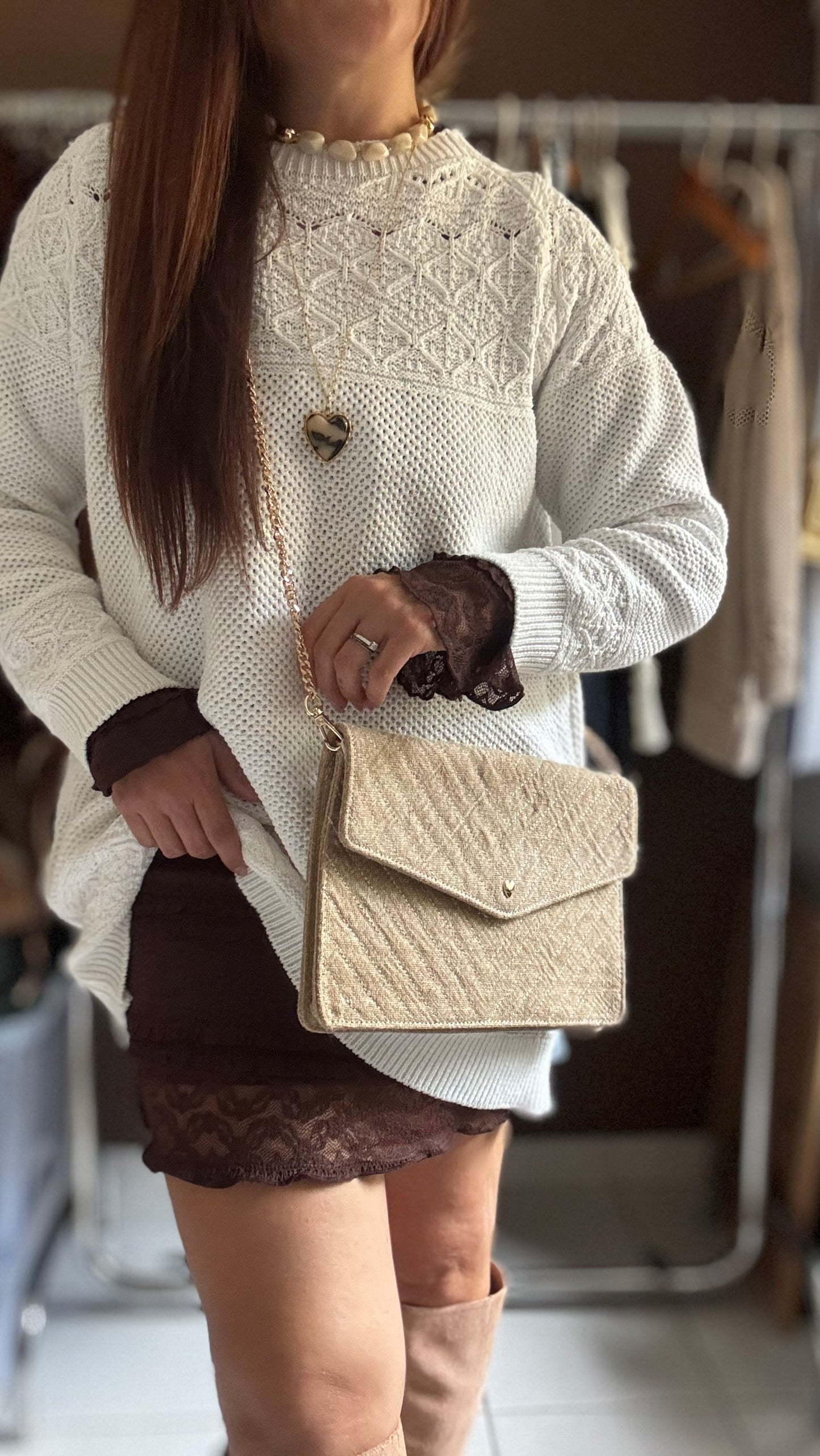 Pull en maille ajouré - Blanc