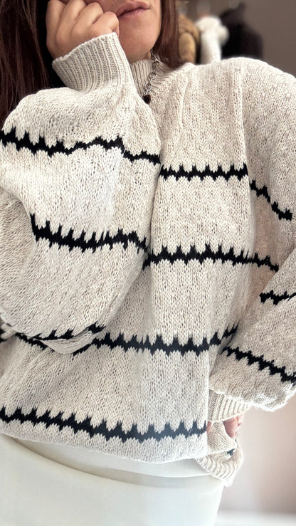 Pull en maille rayé