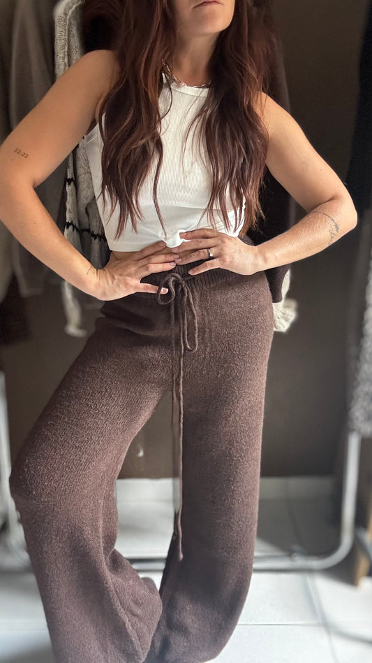 Pantalon en maille Comfy - Chocolat