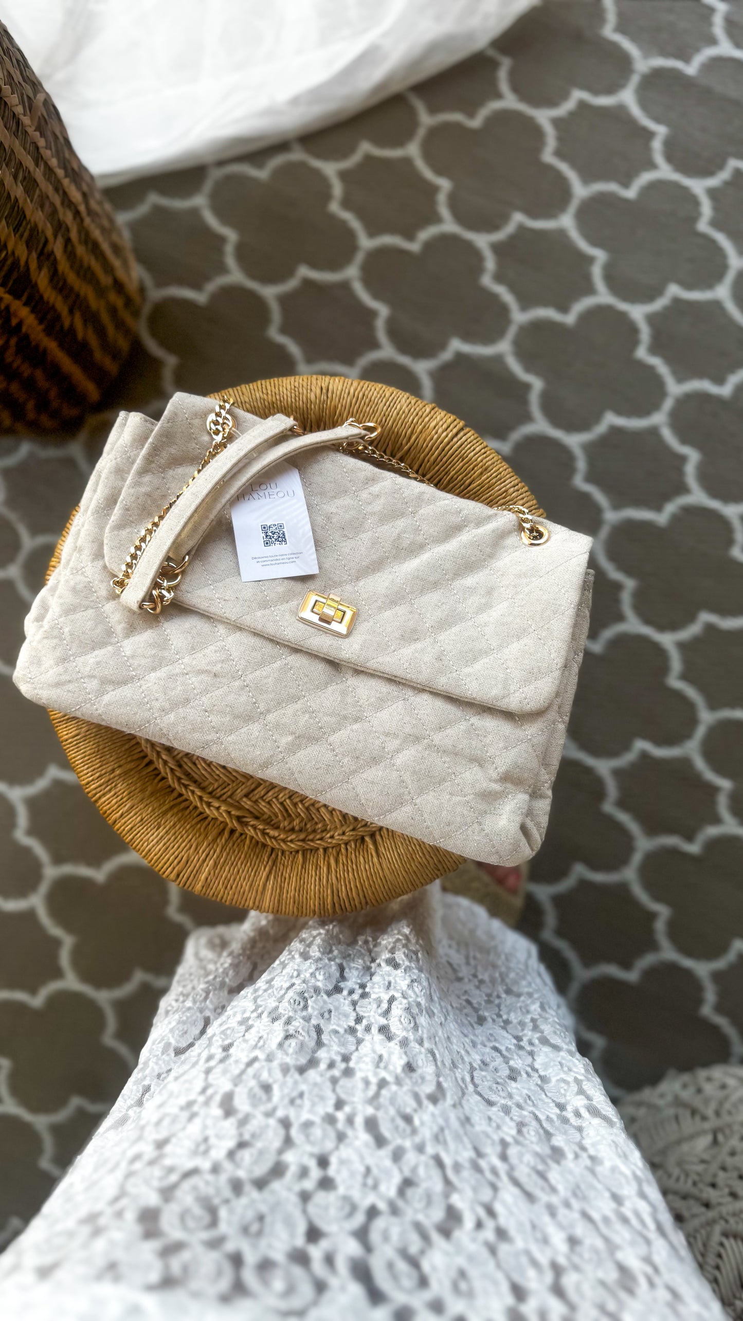 Sac en lin beige - Lin-temporel