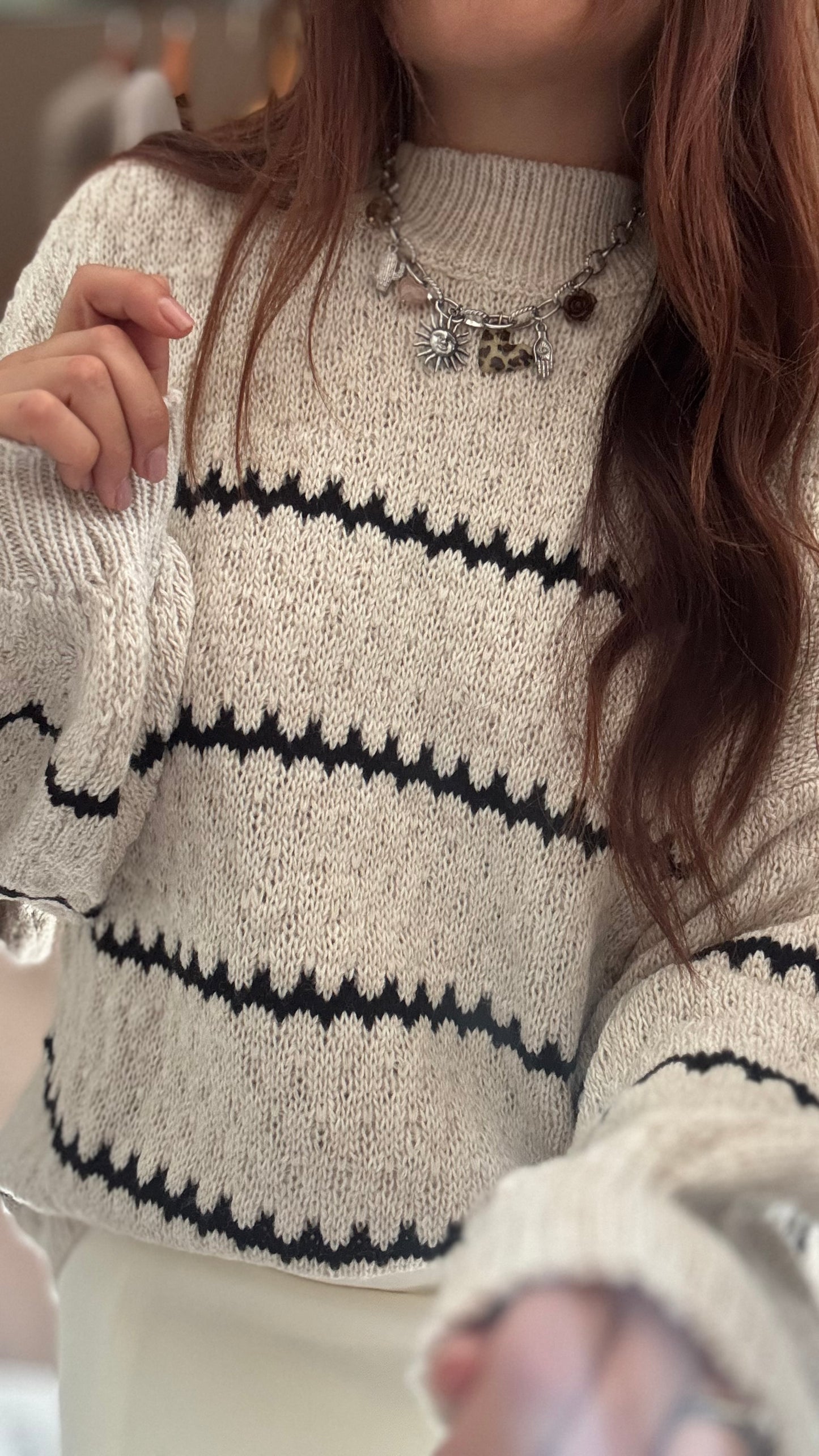 Pull en maille rayé