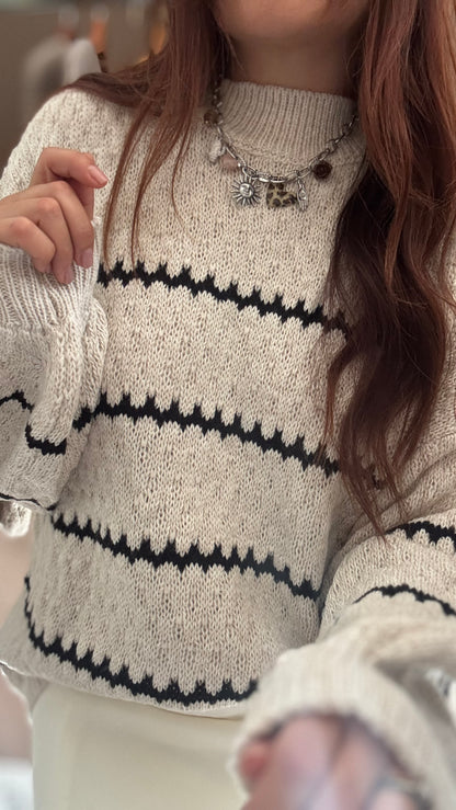 Pull en maille rayé