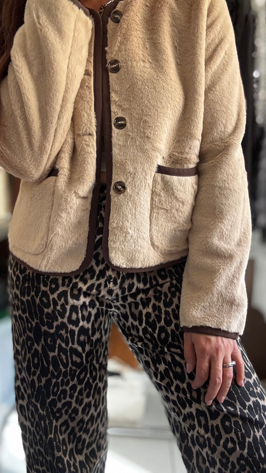 Veste effet moumoute - Beige