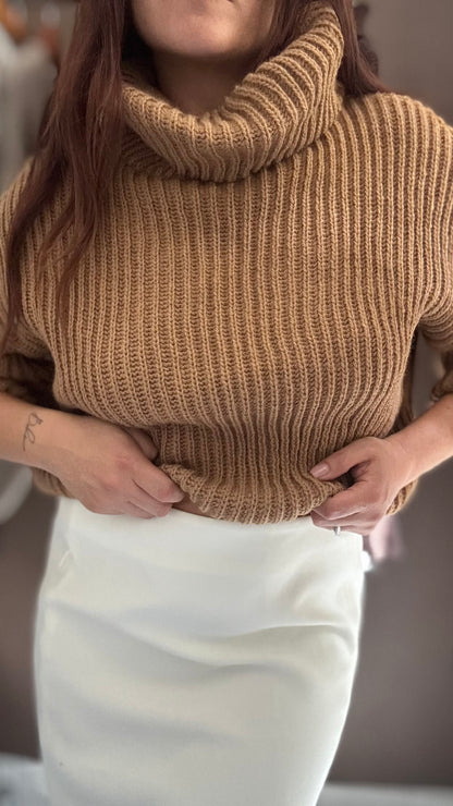 Pull Col Roulé Camel
