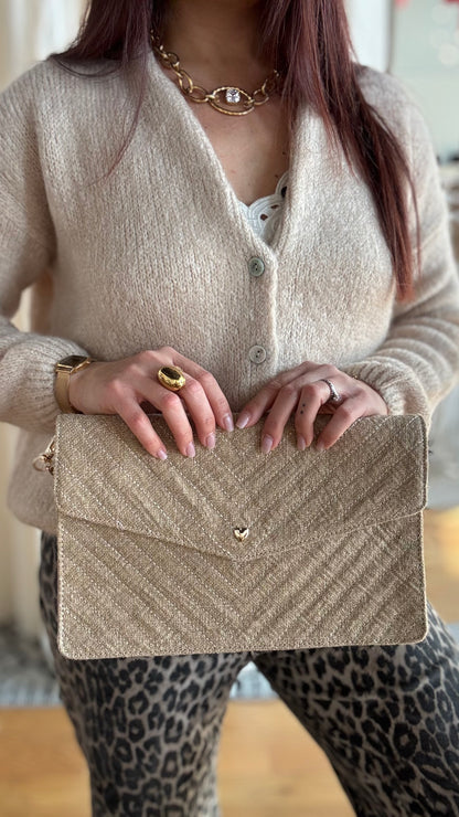 Pochette Lin-fini • Taupe