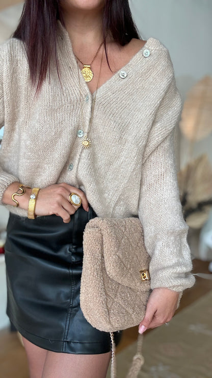 Gilet en maille Vérone - Taupe