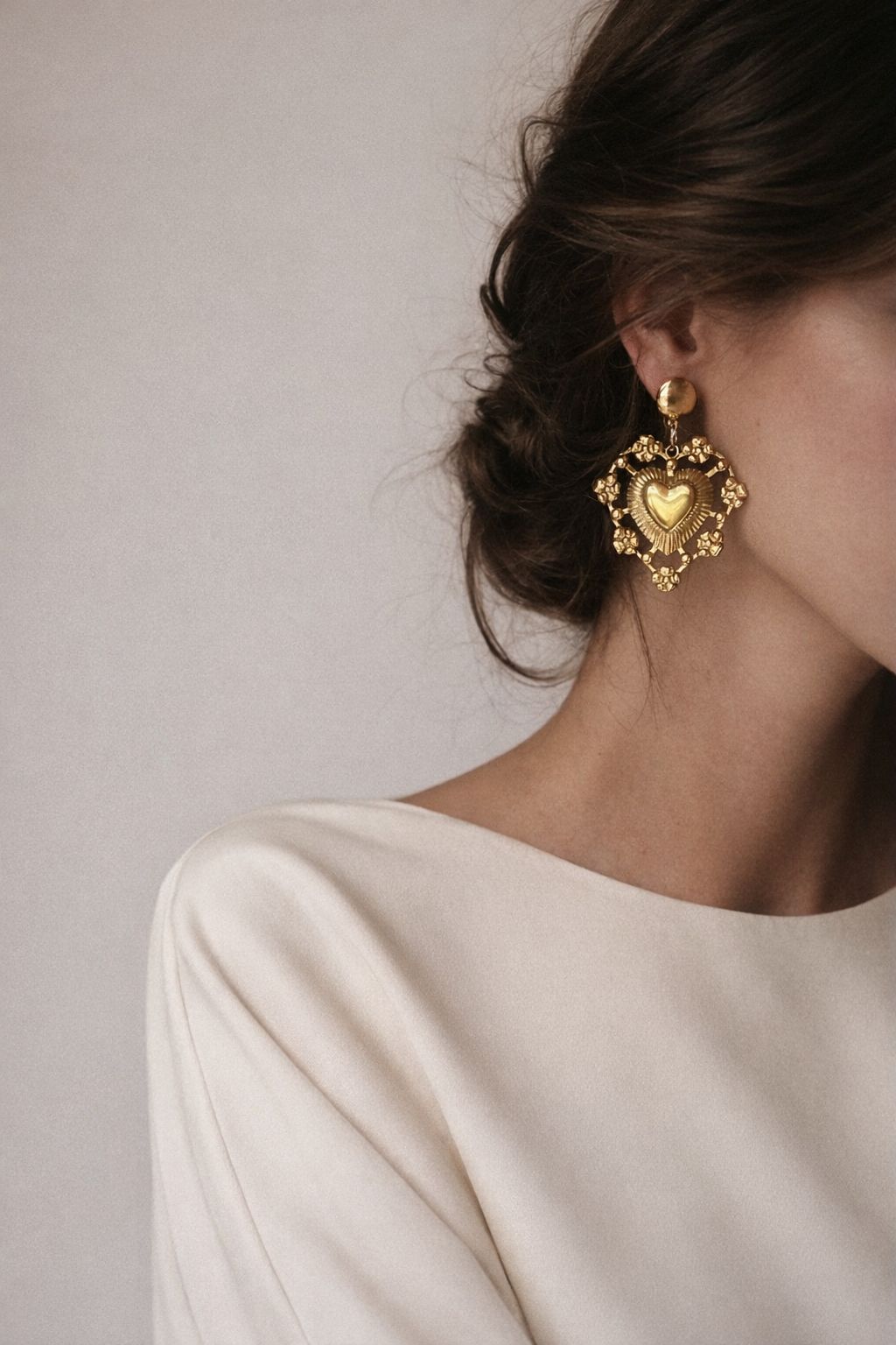 Boucles d'oreilles Ex-Voto - Cœur Sacré