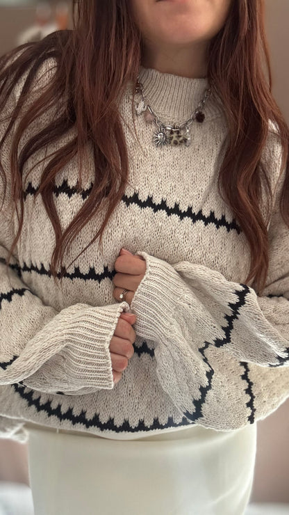 Pull en maille rayé