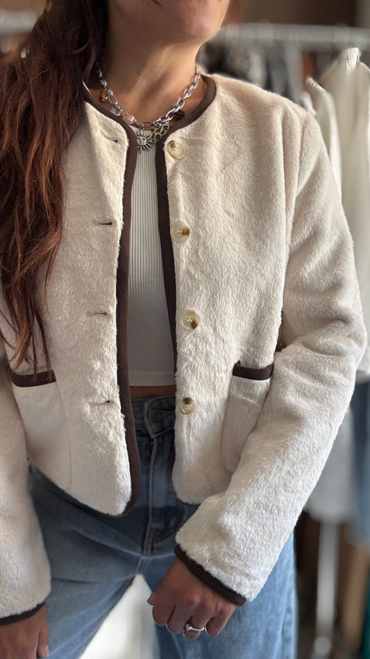 Veste effet moumoute - Blanc