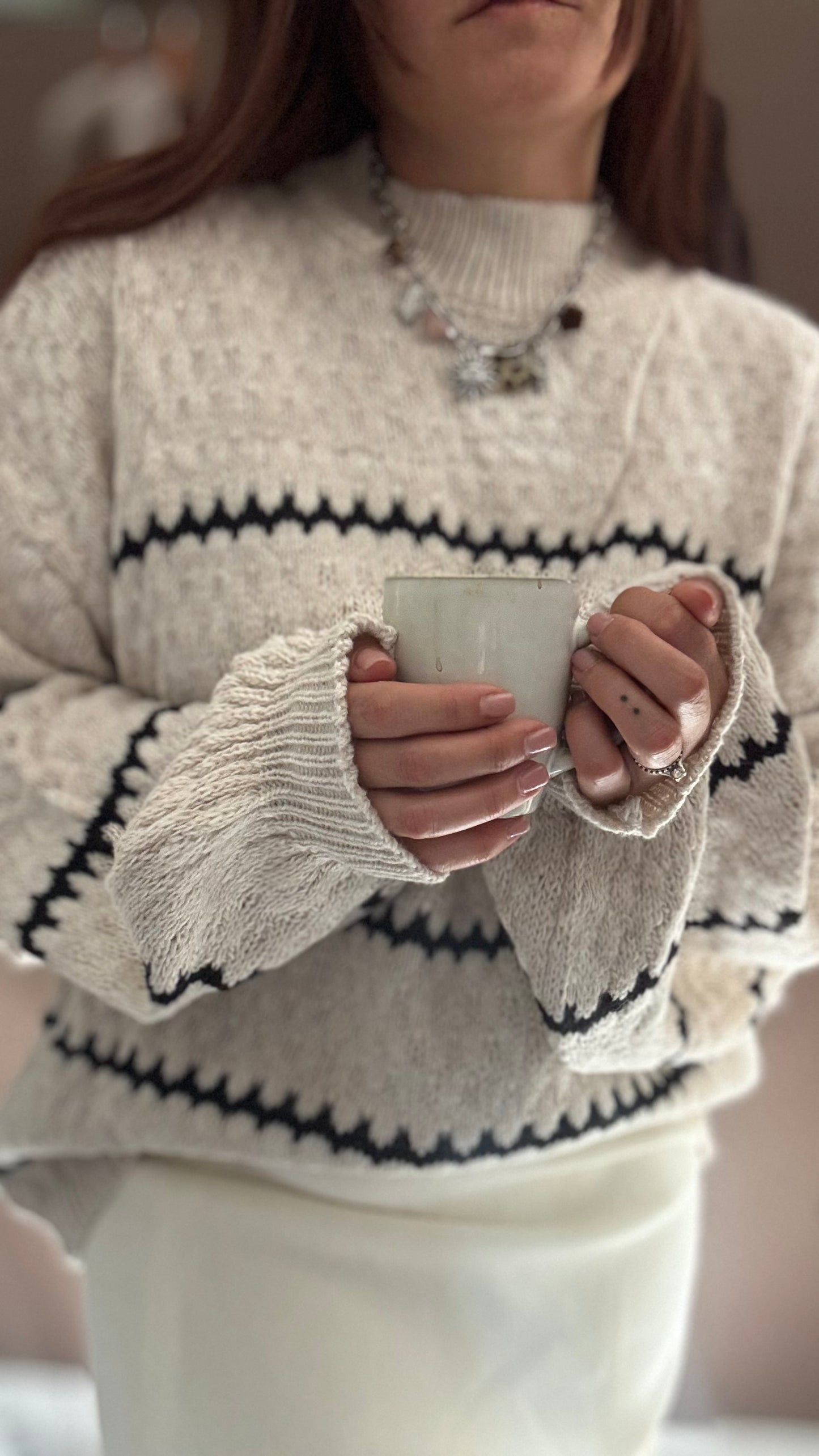 Pull en maille rayé