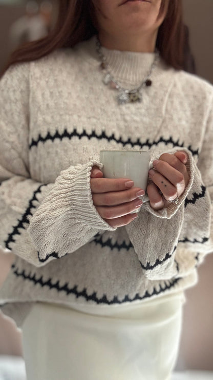 Pull en maille rayé