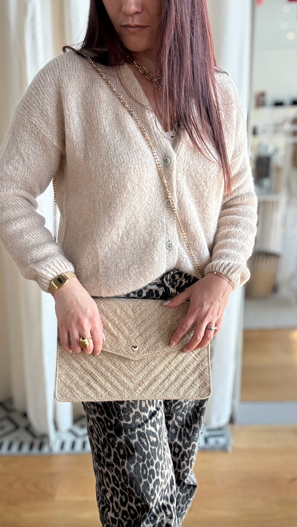 Pochette Lin-fini • Taupe