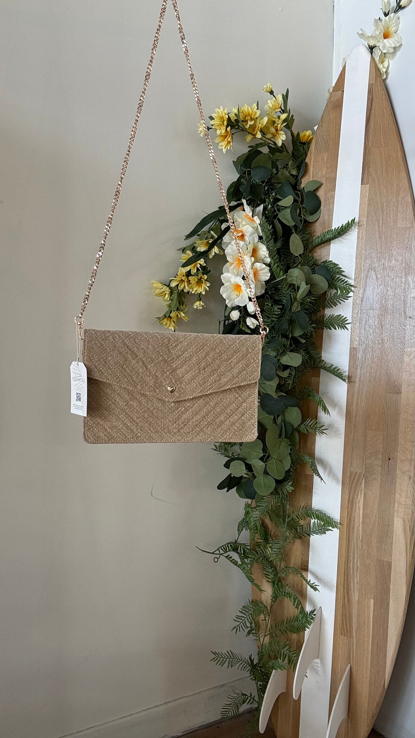 Pochette Lin-fini • Taupe