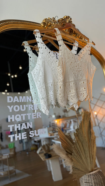 Top crochet Bali - Blanc