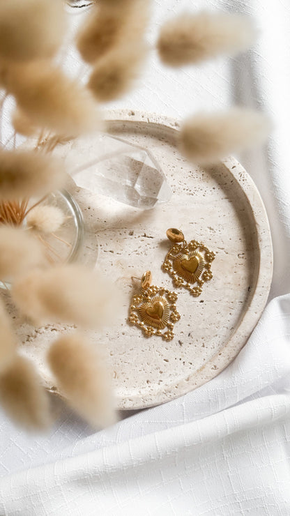 Boucles d'oreilles Ex-Voto - Cœur Sacré