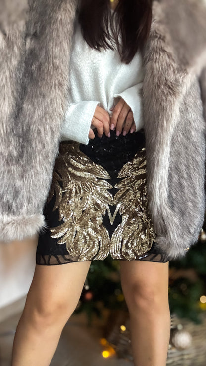 Jupe à paillettes Orion - Gold & Silver