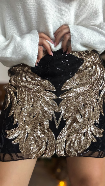 Jupe à paillettes Orion - Gold & Silver