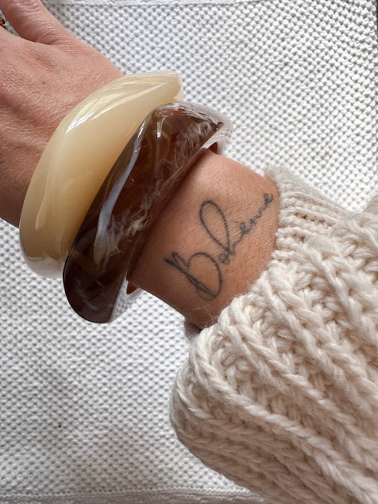 Bracelet en résine - Chocolat