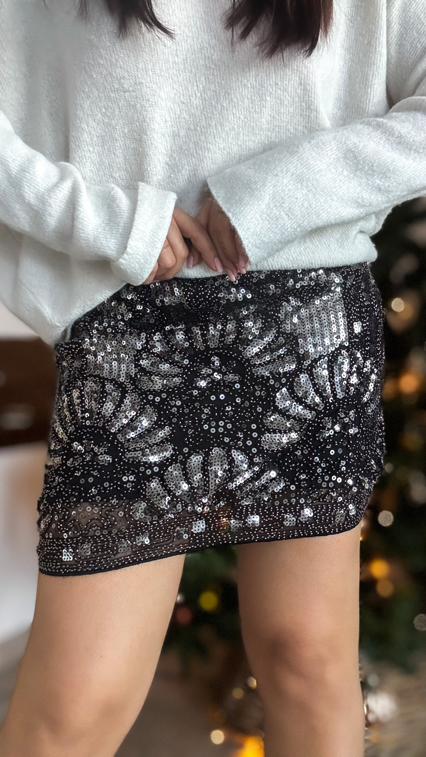 Jupe à paillettes Comète - Gold & Silver