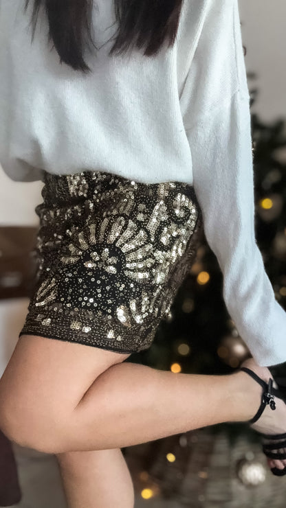 Jupe à paillettes Comète - Gold & Silver