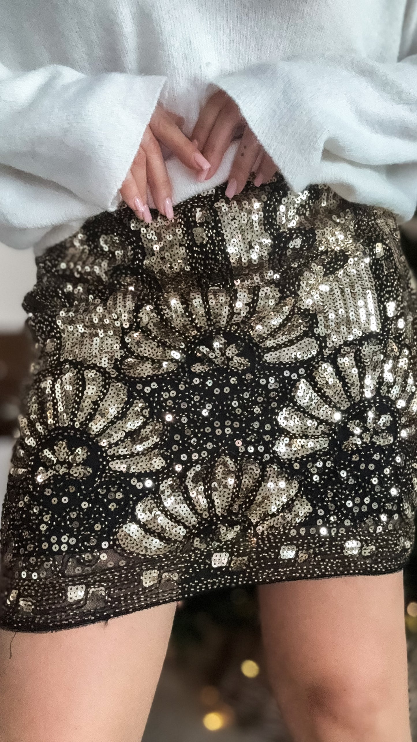 Jupe à paillettes Comète - Gold & Silver