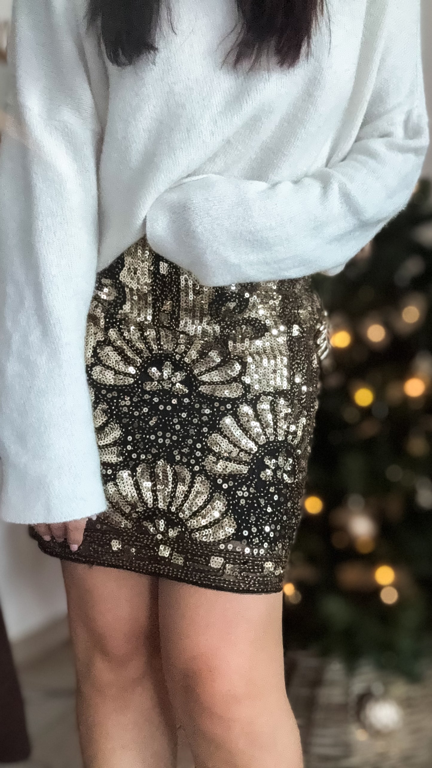 Jupe à paillettes Comète - Gold & Silver