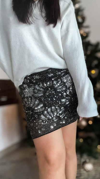 Jupe à paillettes Comète - Gold & Silver