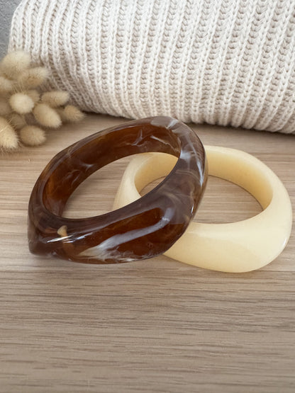 Bracelet en résine - Chocolat