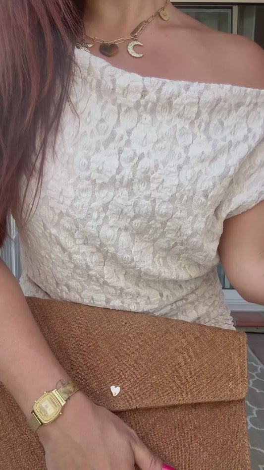 Sac Pochette Cognac Lin-fini